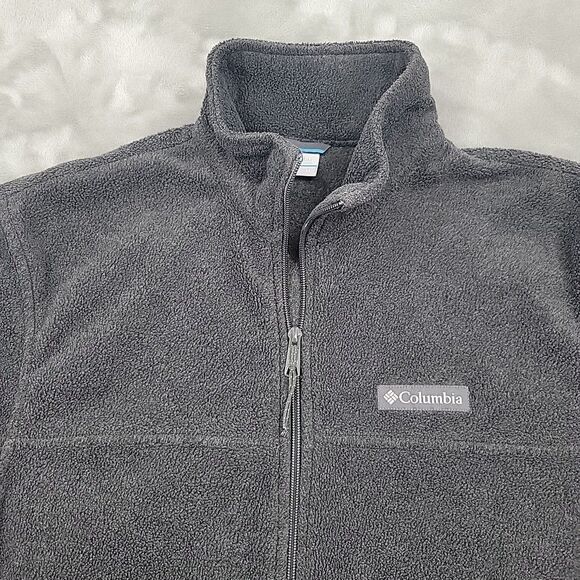 Columbia Mens Gray Fleece Jacket Size Medium Full Zipper Soft Great Condition - Picture 2 of 10